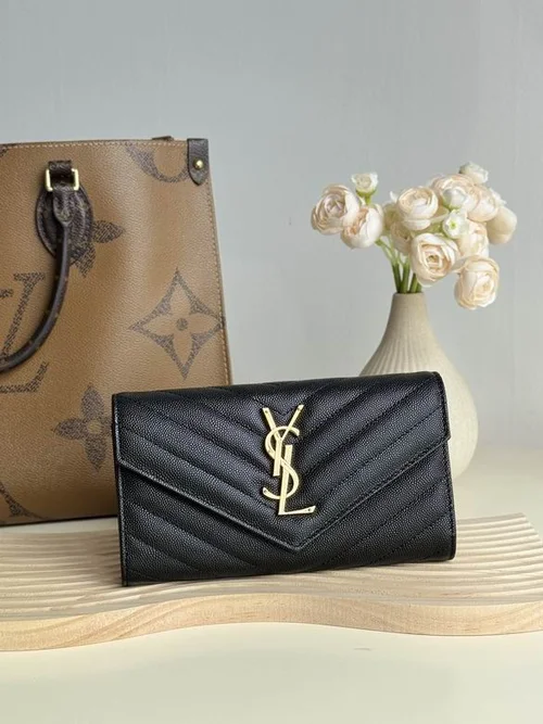 YSL Original Women's Wallet Authentic Leather Luxury