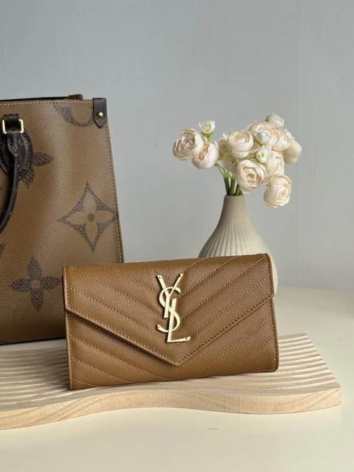 YSL Original Women's Wallet Authentic Leather Luxury