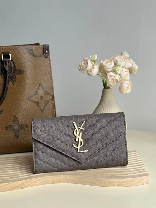 YSL Original Women's Wallet Authentic Leather Luxury