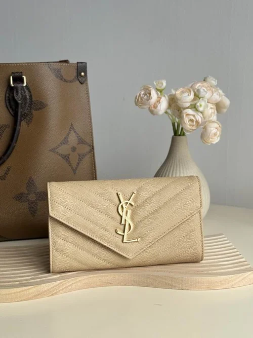 YSL Original Women's Wallet Authentic Leather Luxury