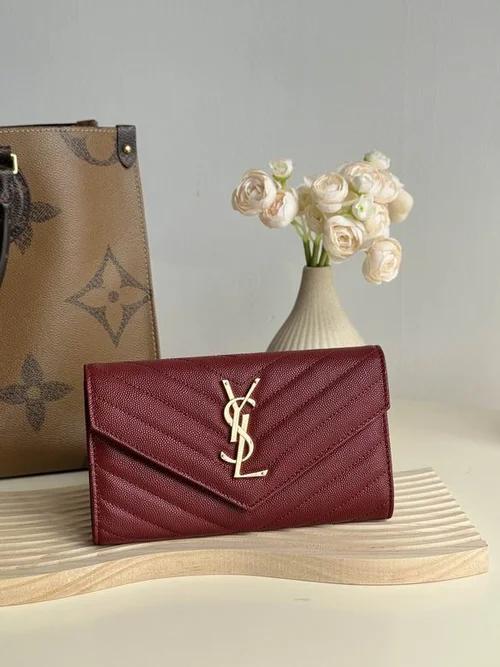 YSL Original Women's Wallet Authentic Leather Luxury