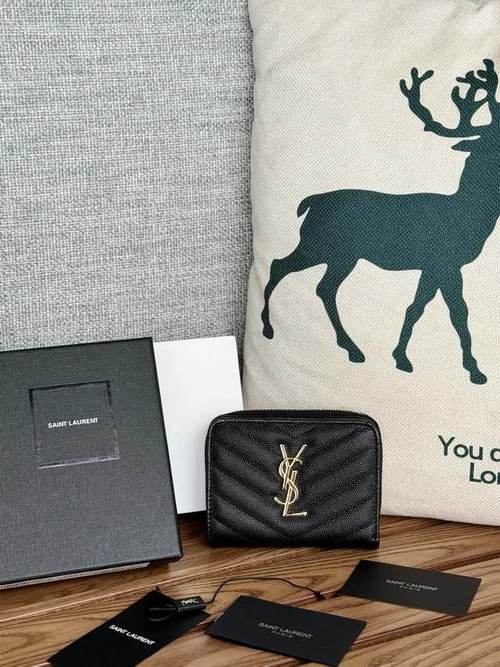 YSL Original Women's Wallet Authentic Leather Luxury