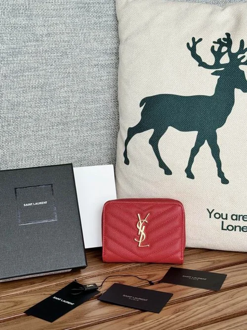 YSL Original Women's Wallet Authentic Leather Luxury