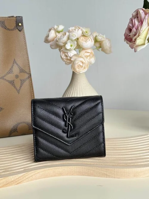 YSL Original Women's Wallet Authentic Leather Luxury