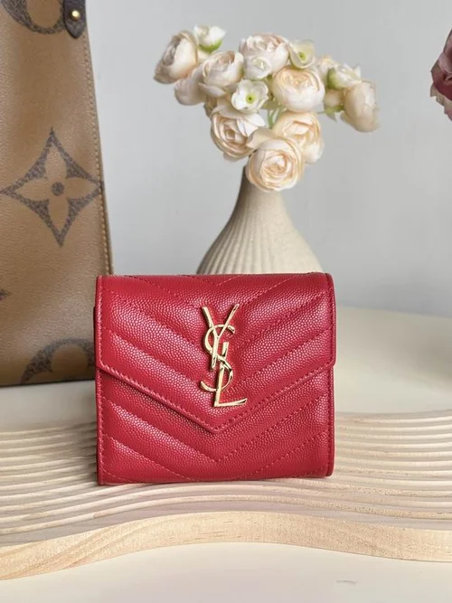YSL Original Women's Wallet Authentic Leather Luxury