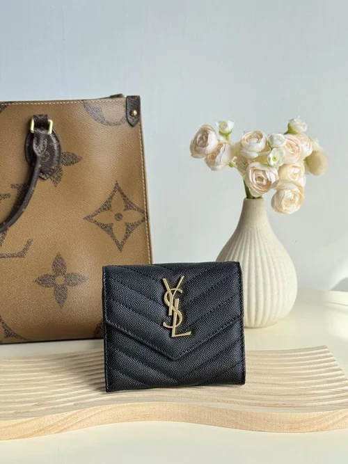 YSL Original Women's Wallet Authentic Leather Luxury