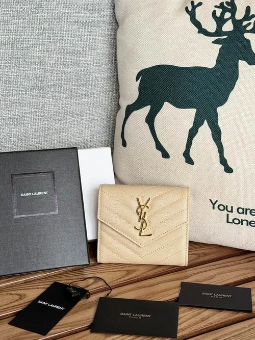 YSL Original Women's Wallet Authentic Leather Luxury