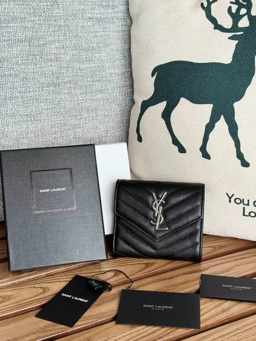 YSL Original Women's Wallet Authentic Leather Luxury