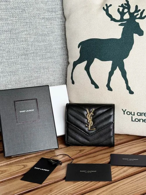 YSL Original Women's Wallet Authentic Leather Luxury