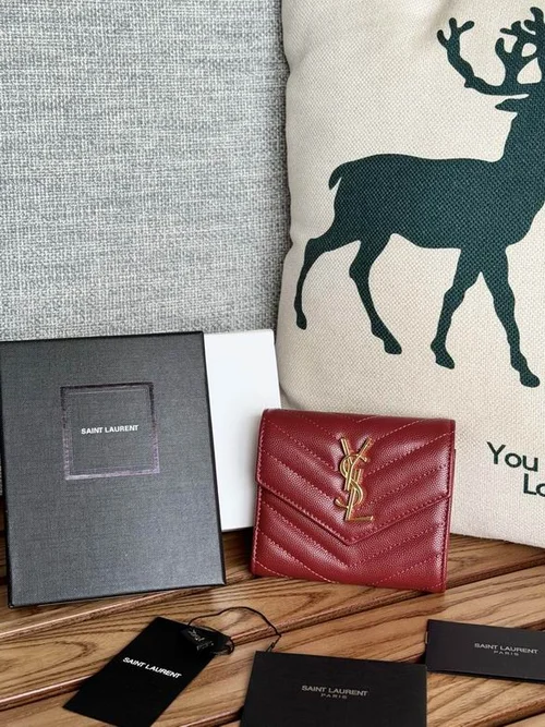 YSL Original Women's Wallet Authentic Leather Luxury