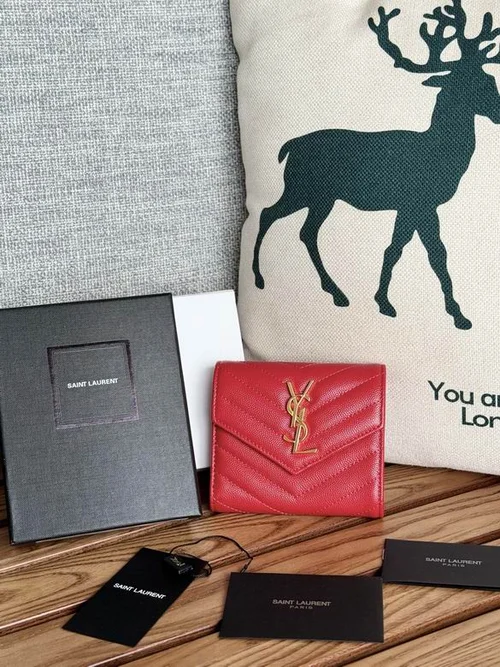 YSL Original Women's Wallet Authentic Leather Luxury