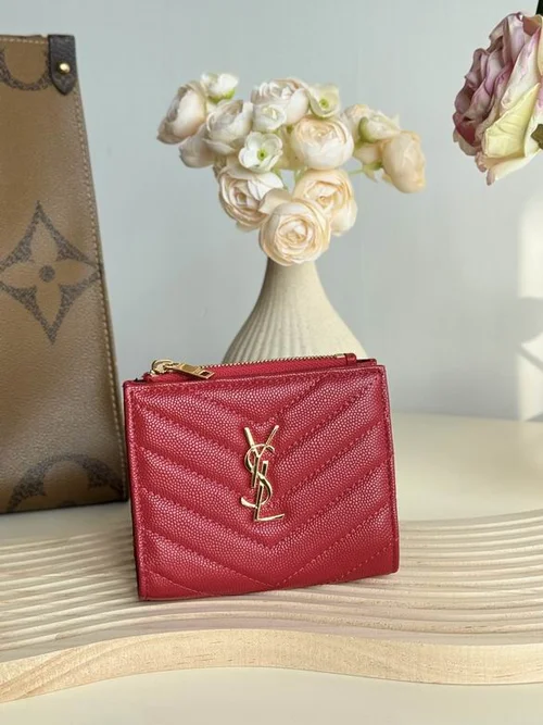YSL Original Women's Wallet Authentic Leather Luxury
