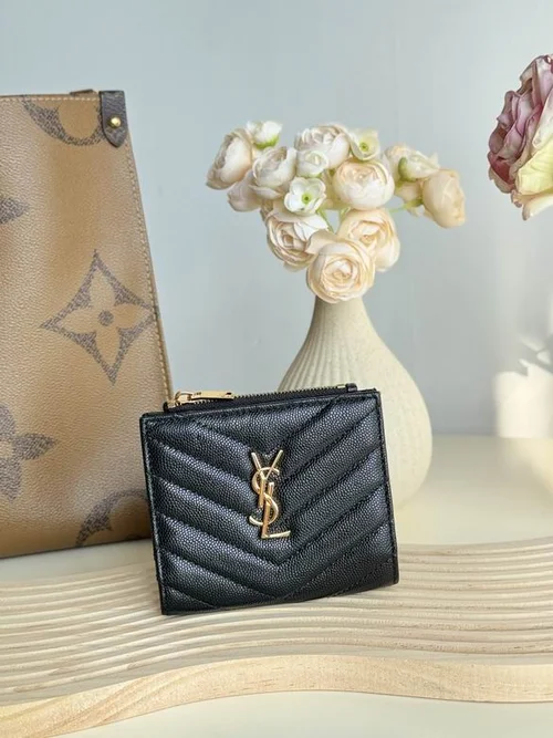 YSL Original Women's Wallet Authentic Leather Luxury