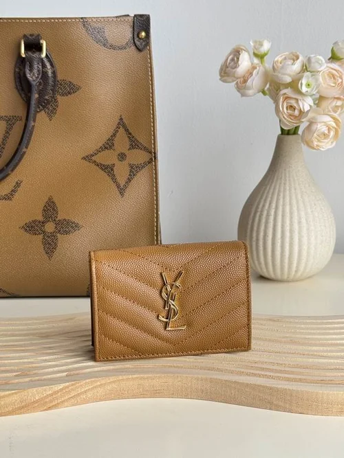 YSL Original Women's Wallet Authentic Leather Luxury