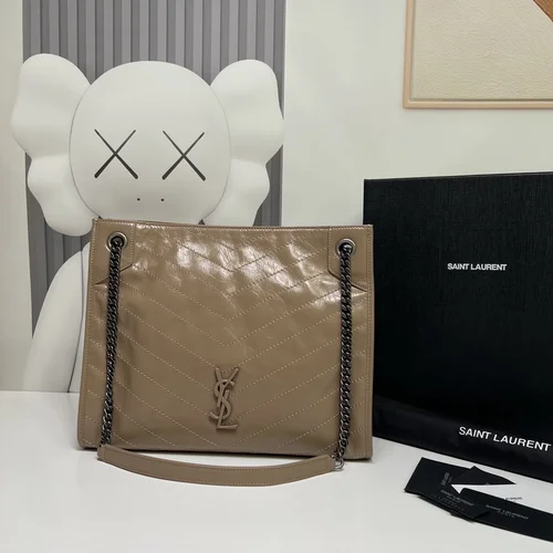 11 YSL Niki Medium Chain Bag Women Luxury Crinkled Leather