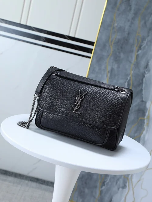 11 YSL Niki Medium Chain Bag Women Luxury Crinkled Leather