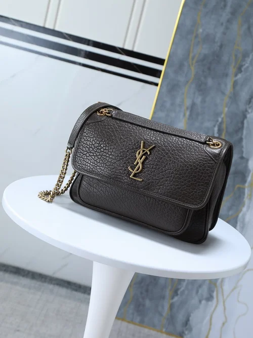 11 YSL Niki Medium Chain Bag Women Luxury Crinkled Leather