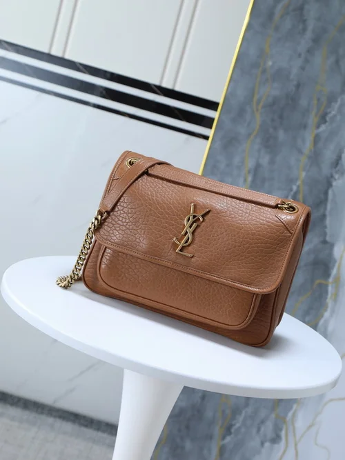 11 YSL Niki Medium Chain Bag Women Luxury Crinkled Leather