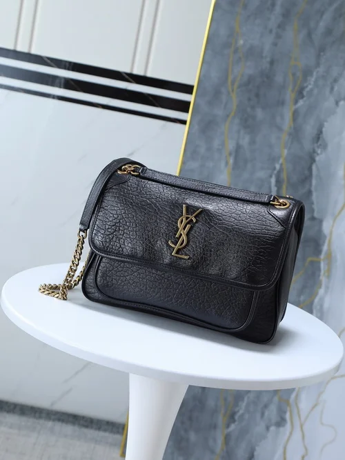 11 YSL Niki Medium Chain Bag Women Luxury Crinkled Leather