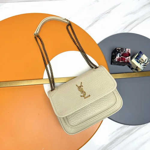 11 YSL Niki Medium Chain Bag Women Luxury Crinkled Leather