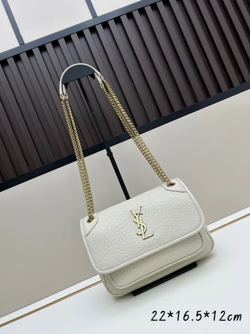 11 YSL Niki Medium Chain Bag Women Luxury Crinkled Leather