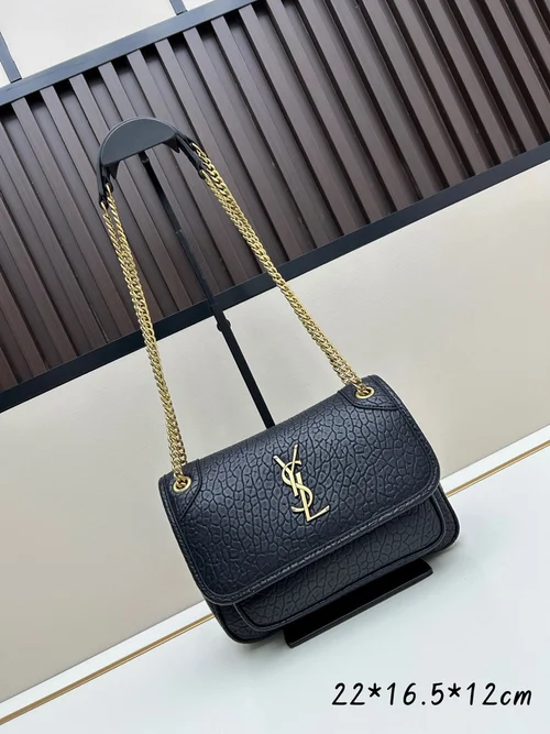 11 YSL Niki Medium Chain Bag Women Luxury Crinkled Leather