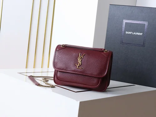 11 YSL Niki Medium Chain Bag Women Luxury Crinkled Leather