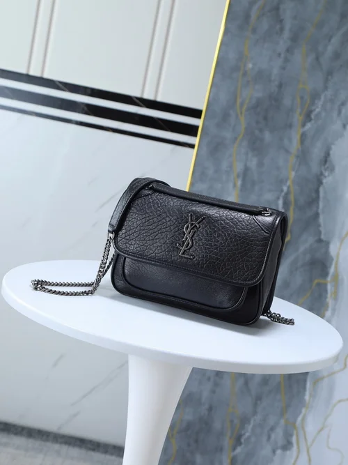11 YSL Niki Medium Chain Bag Women Luxury Crinkled Leather