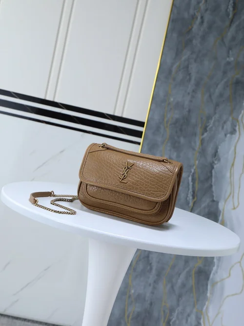 11 YSL Niki Medium Chain Bag Women Luxury Crinkled Leather