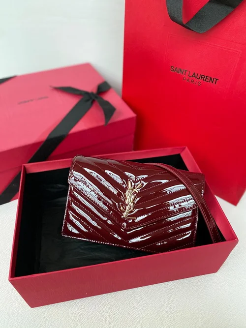 11 YSL Envelope Chain Wallet Women Luxury Leather