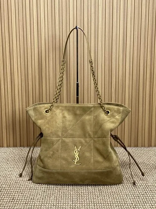 YSL Original Large Pochon Drawstring Bag Authentic Leather