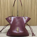 YSL Original Large Pochon Drawstring Bag Authentic Leather