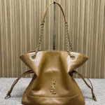 YSL Original Large Pochon Drawstring Bag Authentic Leather