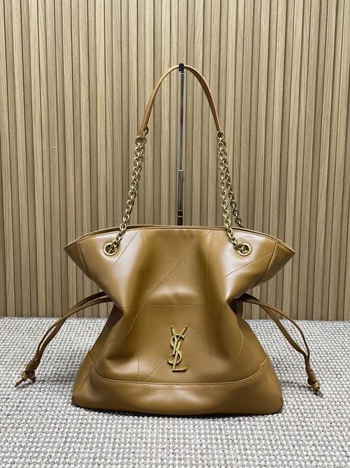 YSL Original Large Pochon Drawstring Bag Authentic Leather