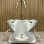 YSL Original Large Pochon Drawstring Bag Authentic Leather