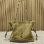 YSL Original Large Pochon Drawstring Bag Authentic Leather