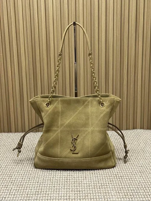 YSL Original Large Pochon Drawstring Bag Authentic Leather