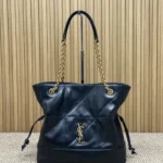 YSL Original Large Pochon Drawstring Bag Authentic Leather