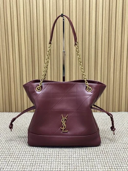 YSL Original Large Pochon Drawstring Bag Authentic Leather