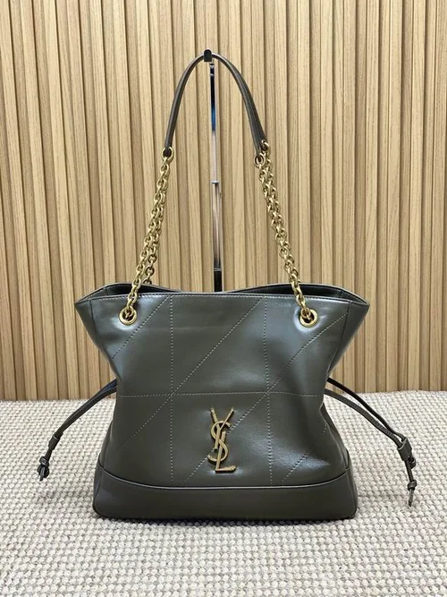 YSL Original Large Pochon Drawstring Bag Authentic Leather