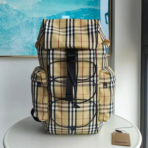 Burberry Original Backpack Large Check Canvas Authentic Luxury