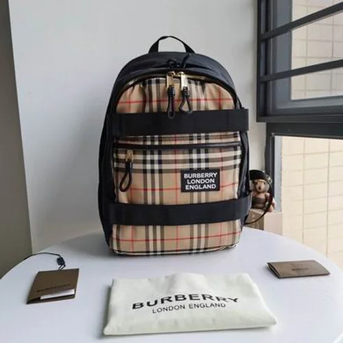 Burberry Original Backpack Large Check Canvas Authentic Luxury