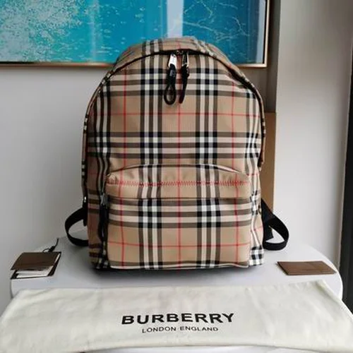 Burberry Original Backpack Large Check Canvas Authentic Luxury
