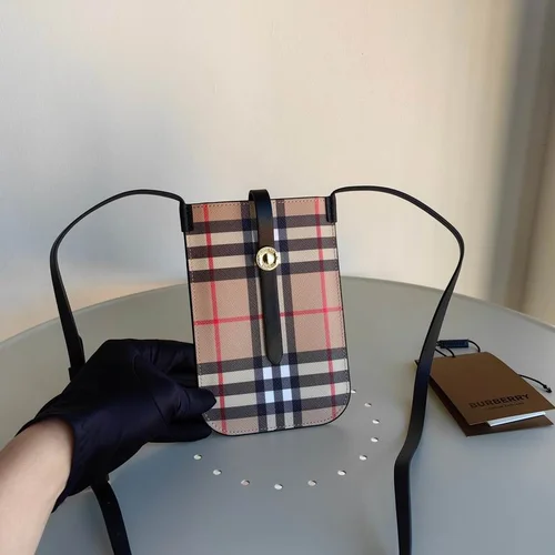 Burberry Original Cell Phone Bag Authentic Mini Check Luxury