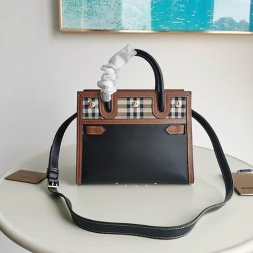 Burberry Original Large Tote Bag Authentic Check Canvas Luxury