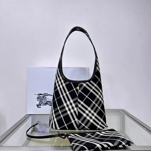 Burberry Original Large Tote Bag Authentic Check Canvas Luxury