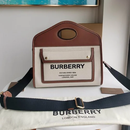 Burberry Original Large Tote Bag Authentic Check Canvas Luxury