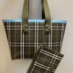 11 Burberry Large Tote Bag Check Canvas Women Luxury Shopping