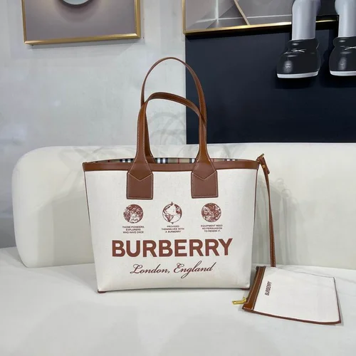 11 Burberry Large Tote Bag Check Canvas Women Luxury Shopping