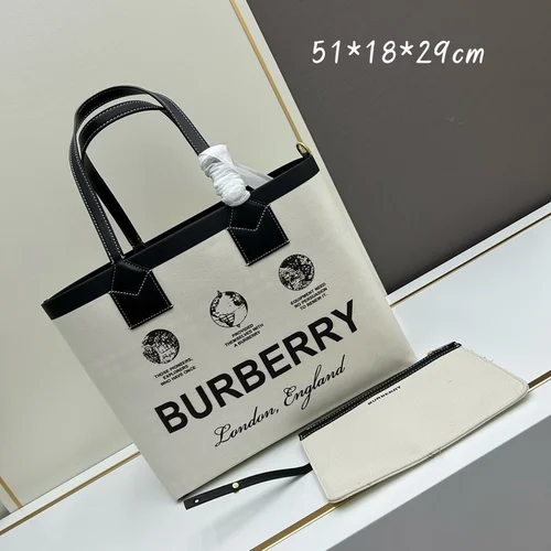 11 Burberry Large Tote Bag Check Canvas Women Luxury Shopping